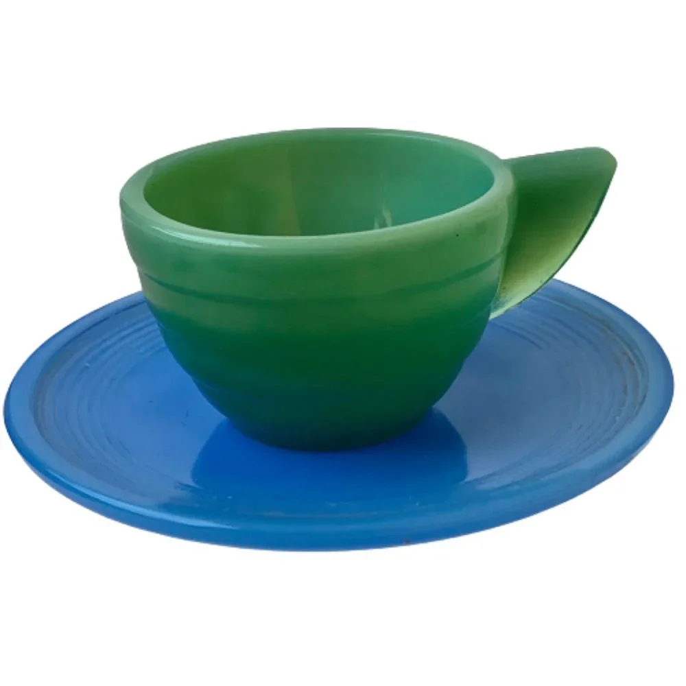 Vintage 50's Pottery Childs Toy Cup + Plate